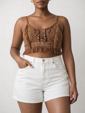 Levi's 501 Original Denim Shorts White High Rise Relaxed Straight Size 31